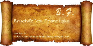 Bruchács Franciska névjegykártya